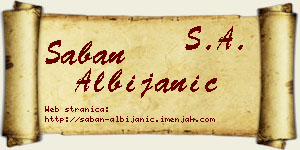 Šaban Albijanić vizit kartica